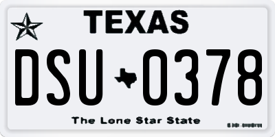 TX license plate DSU0378