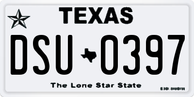 TX license plate DSU0397