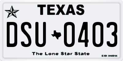 TX license plate DSU0403