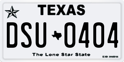 TX license plate DSU0404
