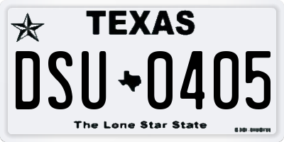 TX license plate DSU0405