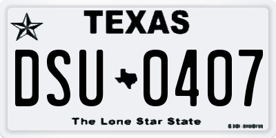 TX license plate DSU0407