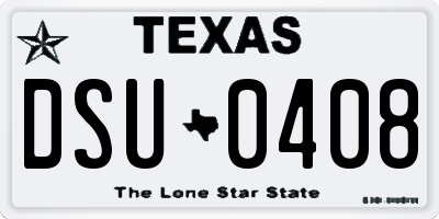 TX license plate DSU0408