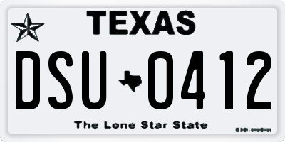 TX license plate DSU0412