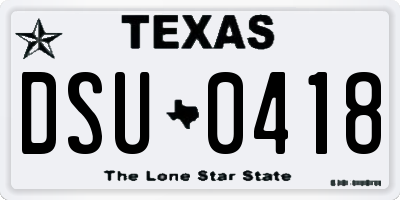 TX license plate DSU0418