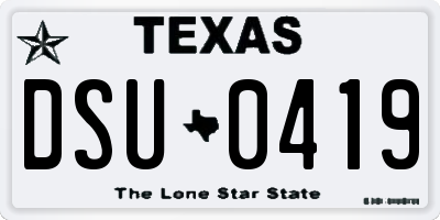 TX license plate DSU0419