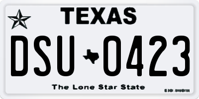 TX license plate DSU0423