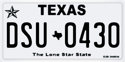 TX license plate DSU0430