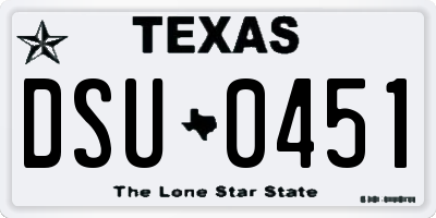 TX license plate DSU0451
