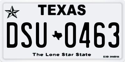 TX license plate DSU0463