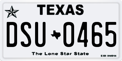 TX license plate DSU0465