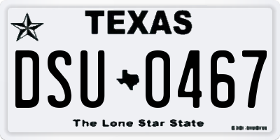 TX license plate DSU0467