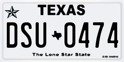 TX license plate DSU0474