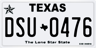 TX license plate DSU0476