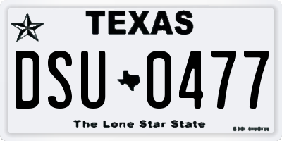 TX license plate DSU0477
