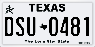 TX license plate DSU0481