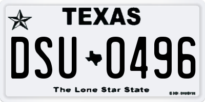 TX license plate DSU0496