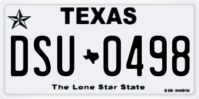 TX license plate DSU0498