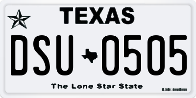 TX license plate DSU0505