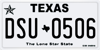 TX license plate DSU0506