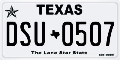 TX license plate DSU0507