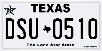 TX license plate DSU0510