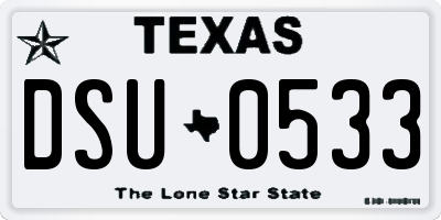 TX license plate DSU0533