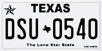 TX license plate DSU0540