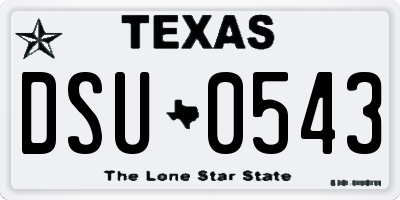 TX license plate DSU0543