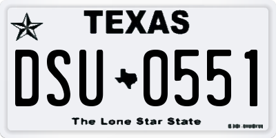 TX license plate DSU0551