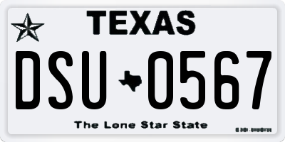 TX license plate DSU0567