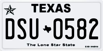 TX license plate DSU0582