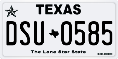 TX license plate DSU0585