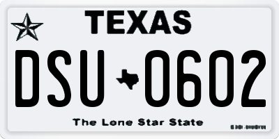 TX license plate DSU0602