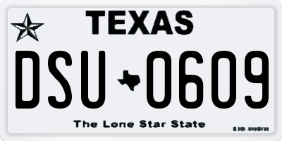 TX license plate DSU0609