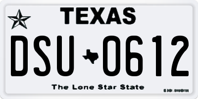 TX license plate DSU0612