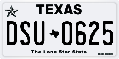 TX license plate DSU0625