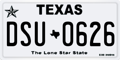 TX license plate DSU0626