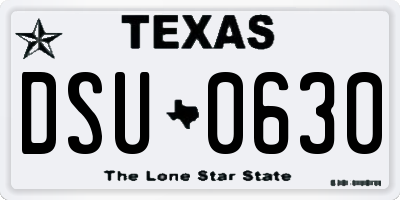 TX license plate DSU0630