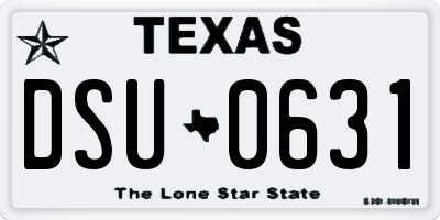 TX license plate DSU0631