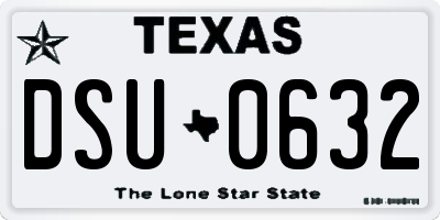 TX license plate DSU0632