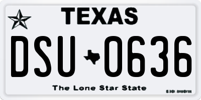 TX license plate DSU0636