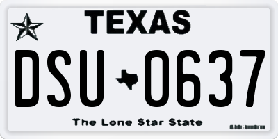 TX license plate DSU0637