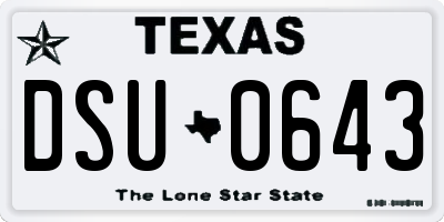 TX license plate DSU0643