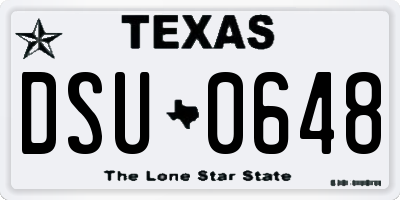 TX license plate DSU0648