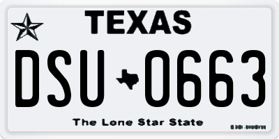 TX license plate DSU0663