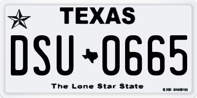 TX license plate DSU0665