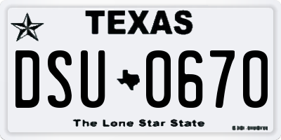 TX license plate DSU0670