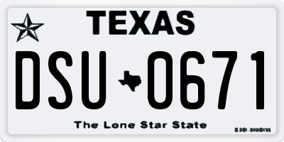 TX license plate DSU0671