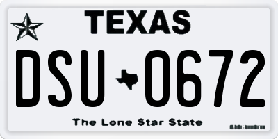 TX license plate DSU0672